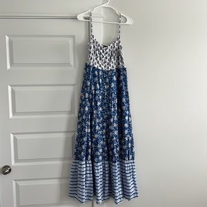 J.Crew Button Front Maxi Dress in Mixed Block Prints